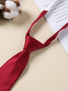 1pc Đồng phục JK phong cách đại học màu đỏ cho nữ, phụ kiện cà vạt đa năng cho tiệc biểu diễn - Đỏ - Xem 3