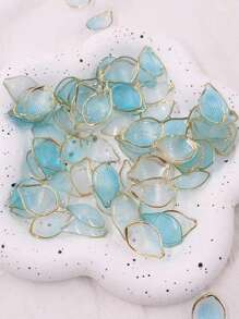 30pcs Acrylic Transparent Frosted Gradient Gold Edge Petal Lotus Petal DIY Hairpin Accessory Material