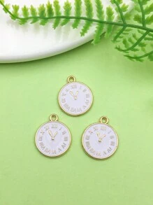 10入組時尚搪瓷時鐘吊墜,適用於手鍊、項鍊、耳環珠寶製作工藝配件