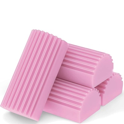 1 szt. Różowa gąbka do czyszczenia wilgotnych narzędzi - Wielokrotnego użytku gąbki domowe Miotełki Magiczna gąbka do kurzu Nadaje się do czyszczenia żaluzji, szkła, listew przypodłogowych, otworów wentylacyjnych, luster, rowków w prowadnicach okiennych, kuchni, łazienki, domu, dostawców artykułów gospodarstwa domowego