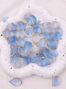 30pcs Acrylic Transparent Frosted Gradient Gold Edge Petal Lotus Petal DIY Hairpin Accessory Material