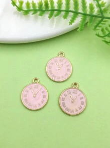 10入組時尚搪瓷時鐘吊墜,適用於手鍊、項鍊、耳環珠寶製作工藝配件