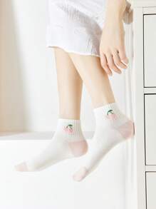 5 cặp Của phụ nữ Dễ thương Trái cây Mô hình Màu hồng Tất mắt cá chân - Nhiều màu - Xem 7