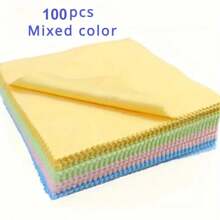 10/20/50/100pcs Chamois Glasses Cleaner, Jewelry Care Wipe Cloth, Microfiber Cleaning Cloth For Glasses, Cloth Lens Phone Screen Cleaning Wipes(Random Color)