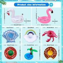 15 Pcs Inflatable Drink Holder, Pool Drink Floats Inflatable Cup Holders + 1 Hand Pump, Drink Floaties For Swimming Pool Party Pool Toys - Multicolor - View 2