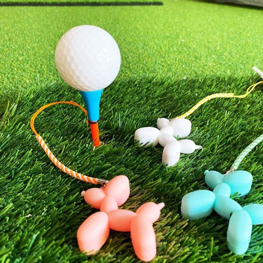 1入高爾夫球夾球架,氣泡狗掛飾和繩子,隨機顏色發送 - 彩色 - 查看 1