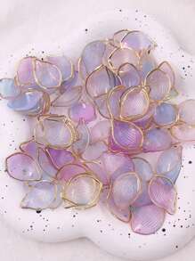 30pcs Acrylic Transparent Frosted Gradient Gold Edge Petal Lotus Petal DIY Hairpin Accessory Material