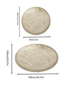 Runde gestreifte und blumige Anti-Rutsch- und Anti-Feuchtigkeits gestrickte weiche Wohnkulturteppich und -teppich für Wohnzimmer und Schlafzimmer, Maschinenwaschbar, Zimmerdekoration