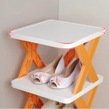1pc Simple Multi-Tier Shoe Rack, Space-Saving Assembled Plastic Shoe Storage Organizer, Dust-Proof Home Use