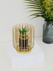 1 Miếng Phòng khách TV Tủ & Rượu vang Tủ Trang trí Trưng bày , Sắt Tròn Chậu cây Trưng bày , Creative Nhà  Văn phòng Trang trí Phụ kiện - Vàng - Xem 3