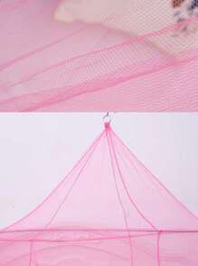 1pc Double Bed Sized Mosquito Net, Hanging Or Floor Standing With Easy Installation - Pink - View 4