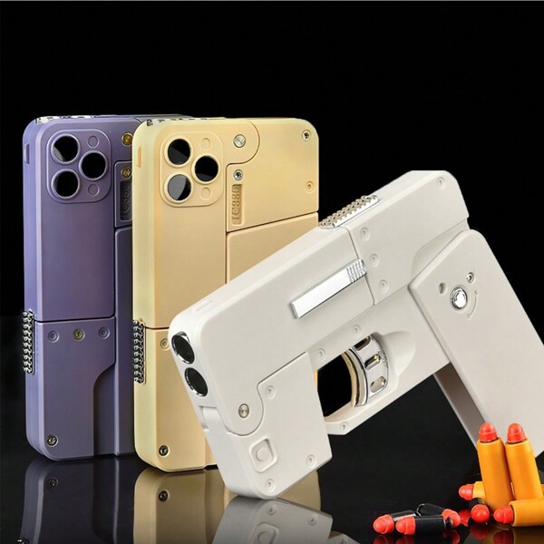 1pc Folding Simulation Mobile Phone Toy Gun(Random Color)