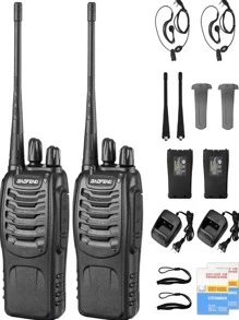 Pack 2 Radios Transmisor Walkie Talkie Baofeng 888s Color Negro Bandas De Frecuencia 400-470 Mhz - Negro - Ver 1