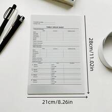 2入組族譜表格筆記本,大字印刷,雙面祖先家族表格,檔案儲存級別的族譜表格,筆記本筆記,註冊簿