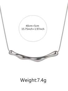 VceTd 1條簡約、中性的鋼材竹簍設計吊墜項鍊,適合女性日常佩戴或作為派對禮物 - style1-LW003 - 查看 2