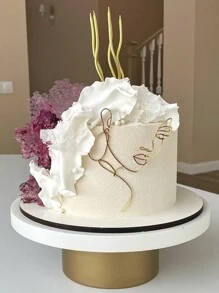 Pack Of 6 Gold-Plated Long Curved Candles, Birthday Cake Decoration Candles