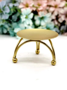 1 Miếng Hình học Tròn Sắt Chân nến , Bàn Đồ trang trí Trưng bày Điêu khắc Creative Kim loại Thủ công - Vàng - Xem 3