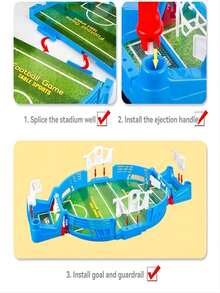 1pc Desktop Interactive 2 Player Soccer Game, Football Launcher Toy Game Gift For Leisure Entertainment - Blue and White - View 8
