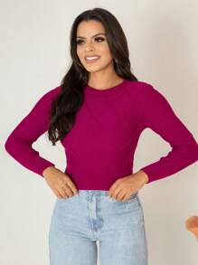 Women Sweaters - Màu đỏ tím - Xem 1