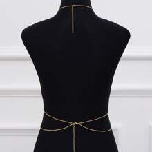 1 Miếng Châu Âu và Châu Mỹ Phong cách Của phụ nữ Hai Lớp Thời trang Dây chuyền cơ thể , Đa chức năng Dây chuyền thắt lưng Và Chuỗi ngực Đối với Phụ kiện - Vàng - Xem 2