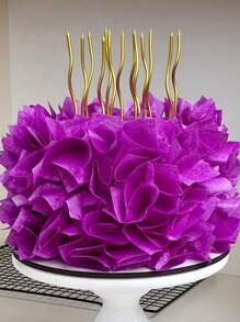 Pack Of 6 Gold-Plated Long Curved Candles, Birthday Cake Decoration Candles