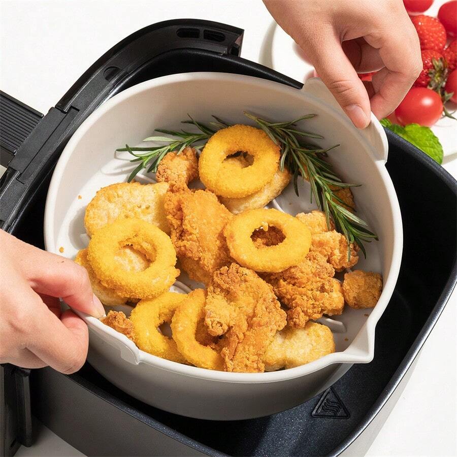 1pc Silicone Air Fryer Mat And Cake Pan, Foldable NonStick Thickened