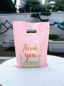 50 个粉色感谢礼品袋，节日生日单身派对婚礼回礼塑料包装袋，返校情人节 - 粉紅色50pcs - 查看 3