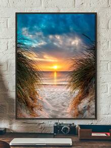 Peinture Au Diamant 5d Autocollant De Mosaïque De Diamant De Plage De , Art Moderne, Forme De Plein Cercle, Décoration Murale Pour La Maison, Salon