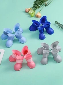 1組/4入狗狗雨鞋,防滑、耐用、防水、易於清潔設計,不易掉鞋,適用於戶外活動 - 彩色 - 查看 4