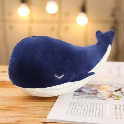 1pc 25cm Lifelike Blue Whale Plush&Stuffed Toys Simulate Soft Cute Animal Sea Whale Pillow Lovely Cushion Dolls Creative Birthday Gift Home Decoration Christmas Gift,Sea Monster,Cute Pillows,Penguin Plushie,Sea Plush,Plushie Penguin,Whale Shark Plush