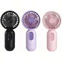 Mini Portable Fan  Cute Handheld Fan Battery Operated Lightweight Small Personal Fan With 3 Speeds And USB Rechargeable Eyelash Fan For Stylish Girl Kids Women Men Office Outdoor Travel Camping - Purple - View 3