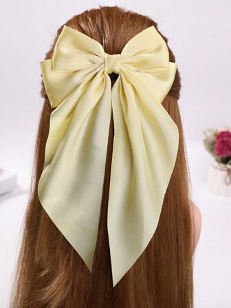 1pc Small Bowknot & Ribbon Hair Clip With Spring Clasp For Girls Cute Valentine's Day Valentines