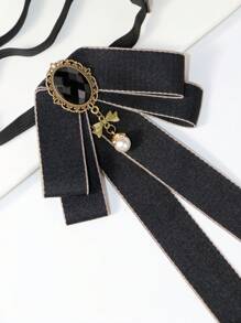 1 buah Dasi Kupu-kupu Warna Polos untuk Kerah Kemeja, Motif Bunga, Buatan Tangan, Aksesori Pakaian Serbaguna, Cocok untuk Kembali ke Sekolah, Pesta - Hitam - View 3