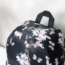 Juego De 2 Mochilas Negras Para Estudiantes (mochila Y Estuche), Con Diseño De Impresión De Dibujos Animados De Moda, Gran Capacidad De Tela De Nilón Y Tela Oxford, Suave E Impermeable, Adecuada Para La Escuela, El Trabajo Y Viajar, Como Regalo Para Estudiantes - Negro - Ver 6