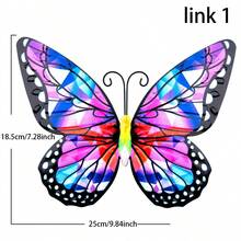 1 件 4 色蝴蝶形装饰物，由金属铁制成，壁挂式家居装饰适用于花园/客厅/阳台/露台/栅栏/卧室/餐厅、家居装饰、房间装饰、墙壁装饰 - 彩色 - 查看 4