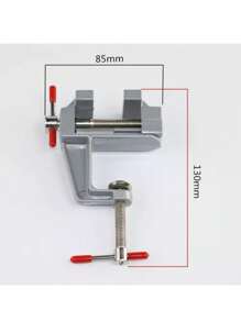 Mini Torno Morsa De Bancada Mesa Base Fixa - Prata - Visão 3