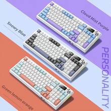 Yindiao Customized Rgb Mechanical Keyboard With Gasket Structure, Full Key Hot-Swappable, Wireless, Triple Mode , For Gaming - Snowland Blue Wired Version [Keyline Separation] - View 4