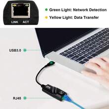 Adaptador De Red Ethernet Gigabit Usb 3.0, Adaptador Lan Con Cable Sin Controlador Compatible Con Tv, Computadora, Teléfono Y Dispositivos De Interfaz Rj45 - Negro - Ver 7