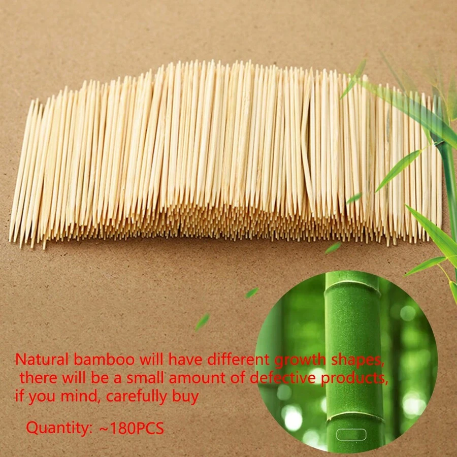 185pcs Flash Sale Natural Bamboo Double Pointed Toothpicks, Fruit Picks