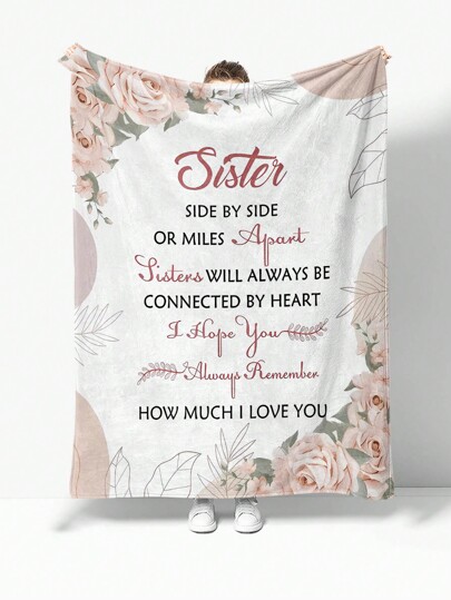 1pc Cartoon Envelope Pattern Flannel Throw Blanket, Home Room Decor, Picnics, Travels, Fluffy Cozy Blanket, Autumn Blanket, Gift For Sisters