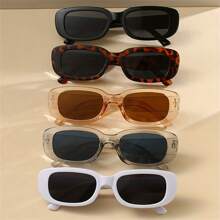 5 件装复古矩形眼镜，适合女士男士，复古防眩光，适合海滩派对旅行海滩配件，适合女士眼镜遮光镜 - 彩色 - 查看 7