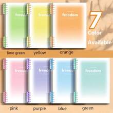 Removable Bound Spiral Notebook With Horizontal Ruled Waterproof Cover, Inner Pages Can Be Removed - Blue - View 3