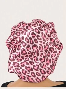 豹紋印花髮罩絲質髮罩緞質髮罩 - 粉色 - 查看 4