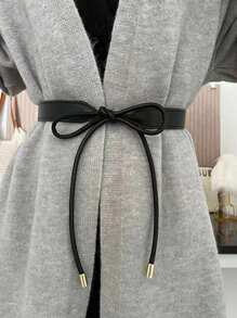 1pc Women's Fashion Design Bowknot Belt, Simple And Versatile, Can Match Dresses, Sweaters, Coats To Highlight The Slim Figure Valentine's Day Valentines