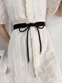 1pc Women's Fashion Design Bowknot Belt, Simple And Versatile, Can Match Dresses, Sweaters, Coats To Highlight The Slim Figure Valentine's Day Valentines