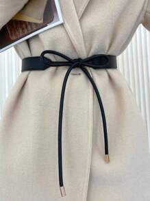 1pc Women's Fashion Design Bowknot Belt, Simple And Versatile, Can Match Dresses, Sweaters, Coats To Highlight The Slim Figure Valentine's Day Valentines