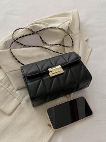 Phong cách phương Tây Mini Màu thuần Chuỗi vai Cái túi , Cổ điển Đập nhẹ Túi xách tay Ví Đối với phụ nữ , Toàn trận Mua sắm Túi đeo chéo - màu đen - Xem 5