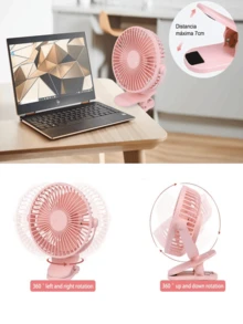 SMALL CLAMP FAN 1200 MAh Portable Rechargeable Automatic Oscillating Head Fan - 彩色 - 查看 7