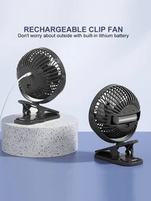 SMALL CLAMP FAN 1200 MAh Portable Rechargeable Automatic Oscillating Head Fan - 彩色 - 查看 9