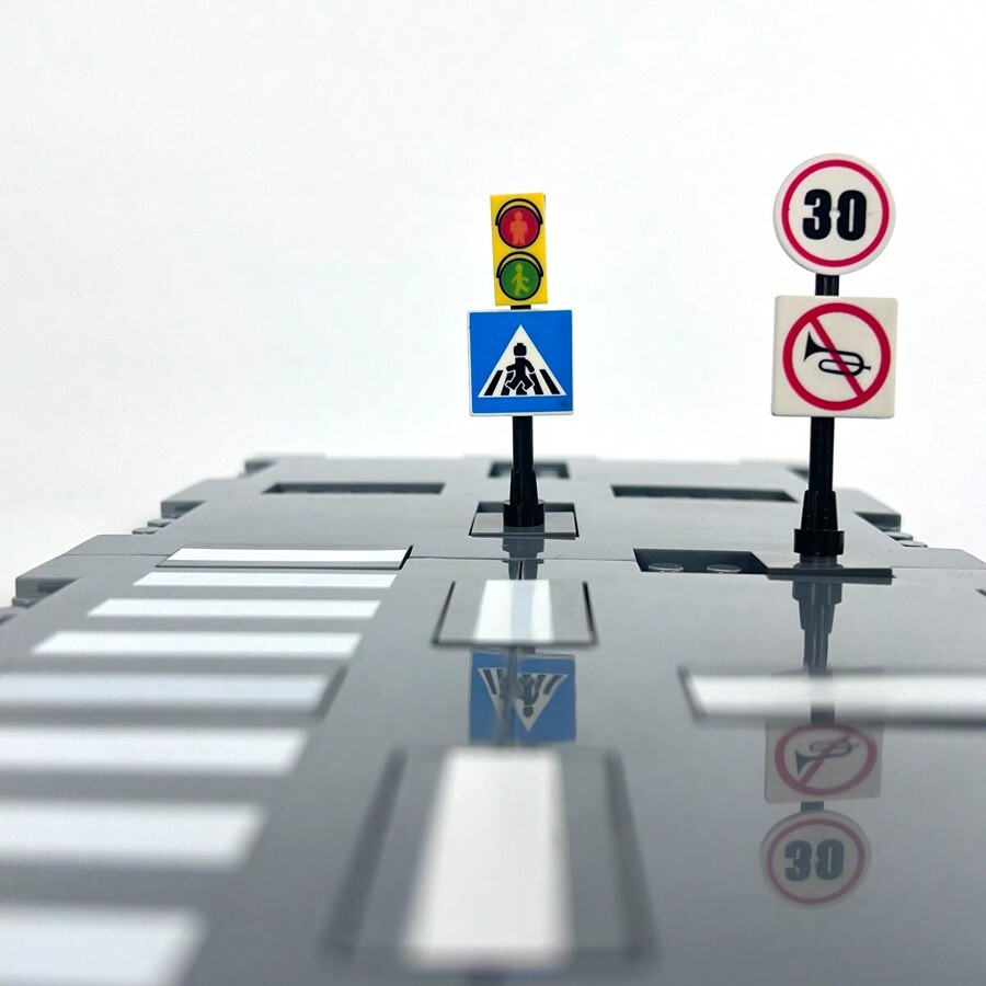 Traffic Road Sign Light MOC Building Blocks City Street View
